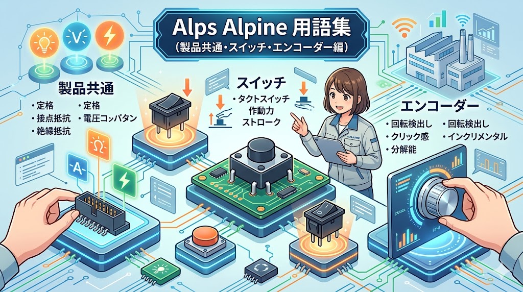 アルプスアルパインの用語集（共通・スイッチ・エンコダー編）