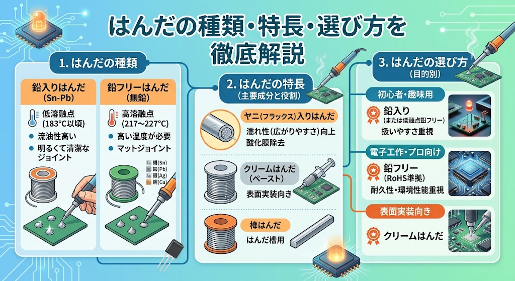 はんだの種類と特長・はんだの選び方