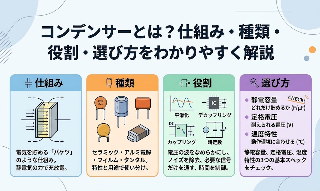 コンデンサーとは？のアイキャッチ画像