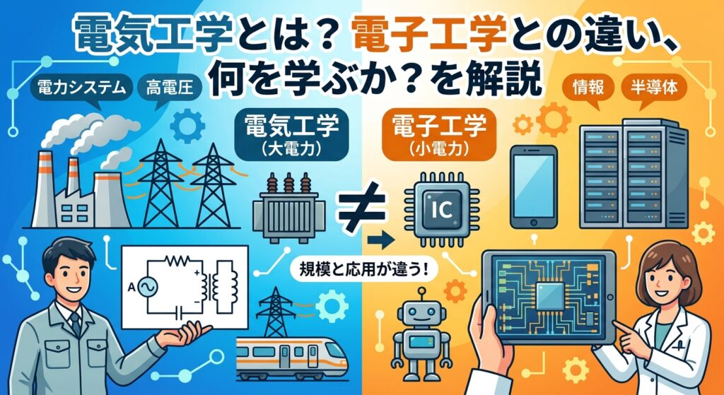 電気工学とは・電子工学との違い、何を学ぶかのイメージ画像