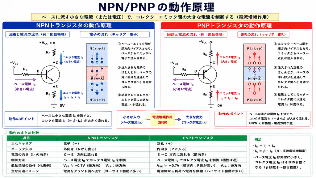 NPN/PNPの動作原理