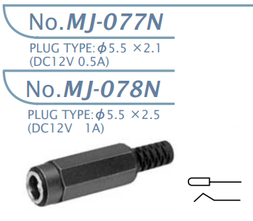 【MJ-078N】マル信無線電機 DCプラグジャック5.5×2.1・5.5×2.5