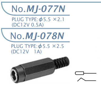 【MJ-077N】マル信無線電機 DCプラグジャック DCプラグジャック5.5×2.1・5.5×2.5