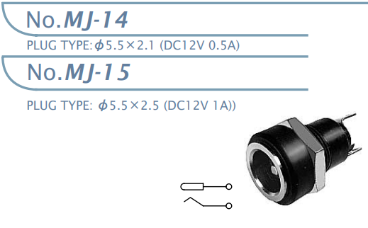 【MJ-14】マル信無線電機 DCプラグジャック5.5×2.1・5.5×2.5