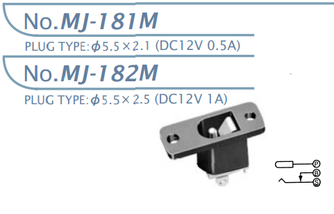 【MJ-181M】マル信無線電機 DCプラグジャック5.5×2.1・5.5×2.5