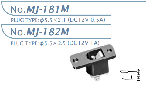 【MJ-182M】マル信無線電機 DCプラグジャック5.5×2.1・5.5×2.5