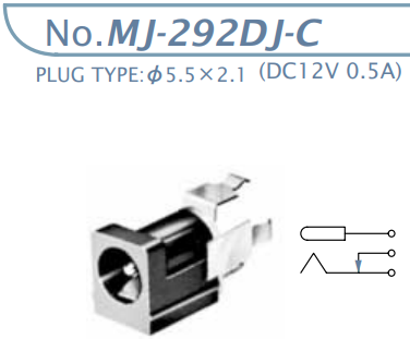 【MJ-292DJ-C】マル信無線電機 DCプラグジャック5.5×2.1・5.5×2.5