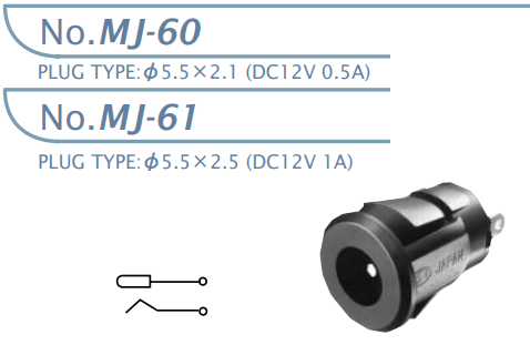 【MJ-60】マル信無線電機 DCプラグジャック5.5×2.1・5.5×2.5