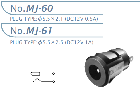 【MJ-61】マル信無線電機 DCプラグジャック5.5×2.1・5.5×2.5