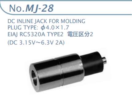 【MJ-28-R】マル信無線電機  DCプラグジャック 電圧区分2 ROHS