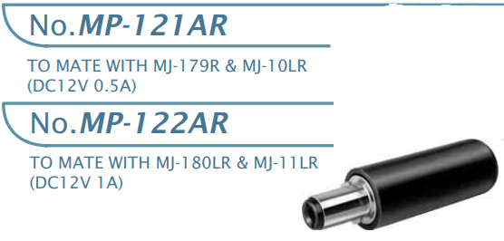 【MP-122AR-R】マル信無線電機  DCプラグジャック 電圧区分その他