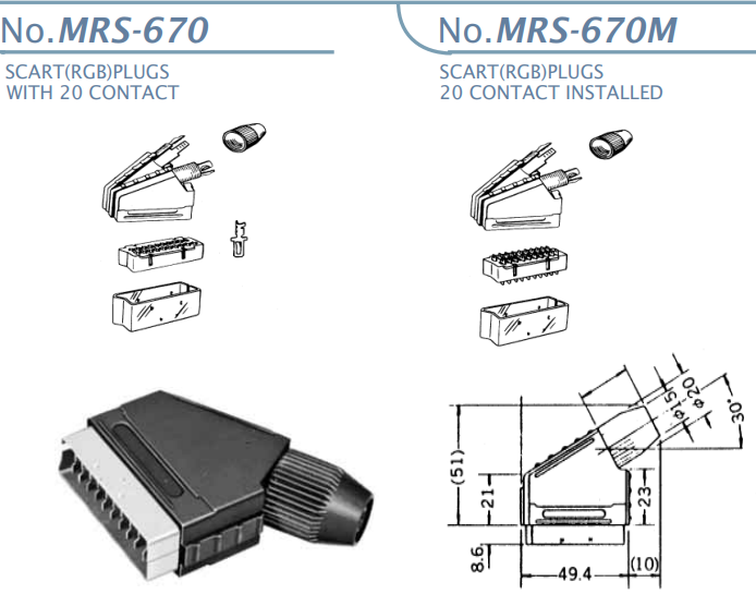 【MRS-670M】マル信無線電機 SCART(RGB)プラグ