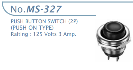 【MS-327-B1】マル信無線電機  プッシュボタンスイッチ黒
