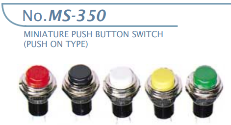 【MS-350-B1】マル信無線電機  プッシュボタンスイッチ黒