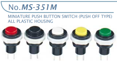 【MS-350M-G2】マル信無線電機  プッシュボタンスイッチ緑