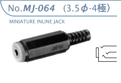 【MJ-064SP-R】マル信無線電機 3.5φ×4極 プラグ/ジャック（ROHS）