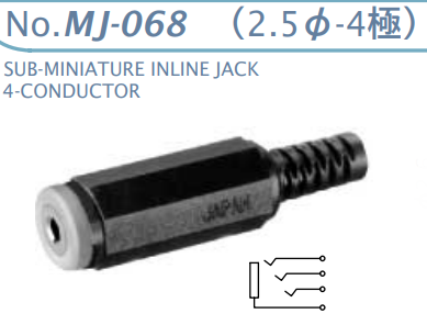 【MJ-068】マル信無線電機  2.5φ×4極 プラグ/ジャック