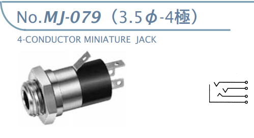 【MJ-079】マル信無線電機  3.5φ×4極 プラグ/ジャック