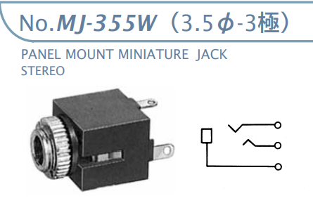 【MJ-355W】マル信無線電機  3.5φ×3極 プラグ/ジャック