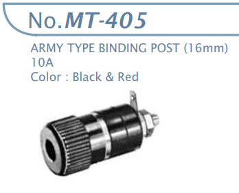 【MT-405-R0】マル信無線電機  16φ陸式ターミナル 10A 黒