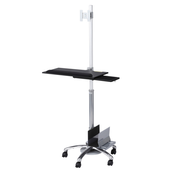 【CR-LAST9】サンワサプライ　キーボード台、CPUスタンド付き17型～24型対応液晶モニタスタンド