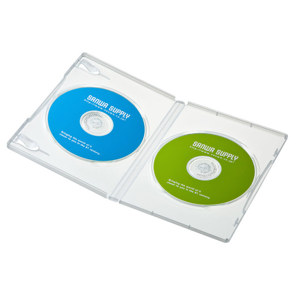 【DVD-TN2-10CLN】サンワサプライ　DVDトールケース（2枚収納・10枚セット・クリア）