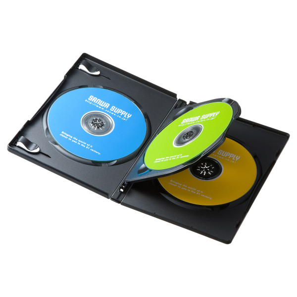 【DVD-TN3-10BKN】サンワサプライ　DVDトールケース（3枚収納・10枚セット・ブラック）