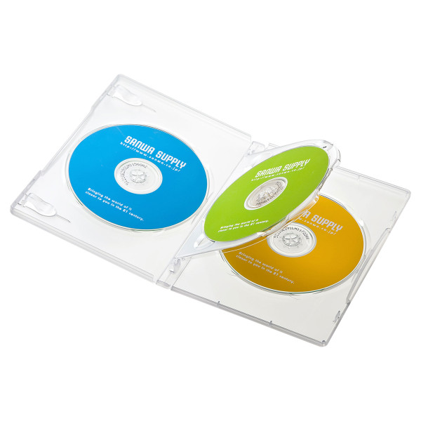 【DVD-TN3-10CL】サンワサプライ　DVDトールケース（3枚収納・10枚セット・クリア）