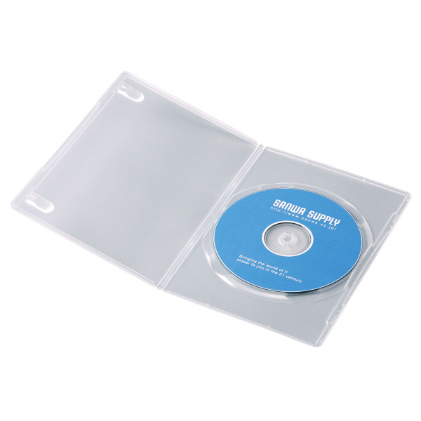 【DVD-TU1-10CLN】サンワサプライ　スリムDVDトールケース（1枚収納・10枚セット・クリア）