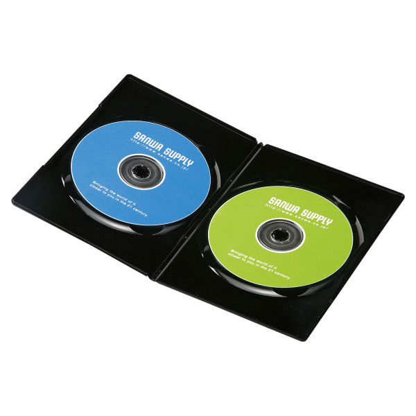 【DVD-TU2-10BKN】サンワサプライ　スリムDVDトールケース（2枚収納・10枚セット・ブラック）