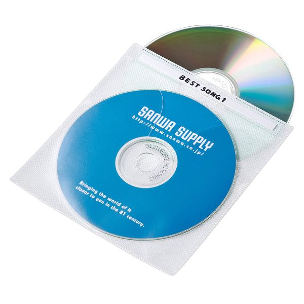 【FCD-FN50WN】サンワサプライ　DVD・CD不織布ケース（ホワイト）