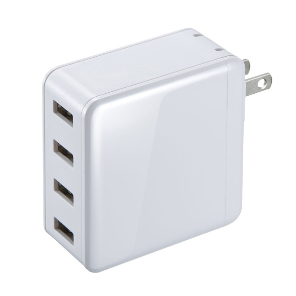 【ACA-IP54W】サンワサプライ　USB充電器（4ポート・合計6A・ホワイト）