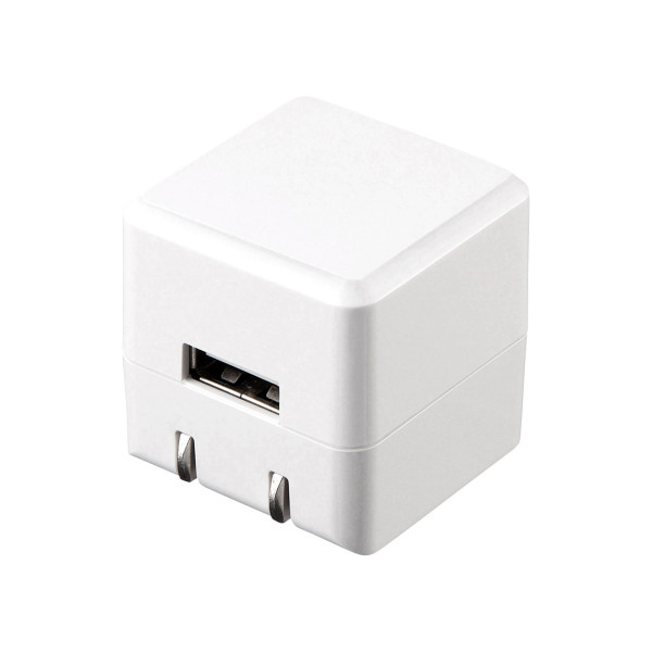 【ACA-IP70W】サンワサプライ　キューブ型USB充電器（1A・高耐久タイプ・ホワイト）