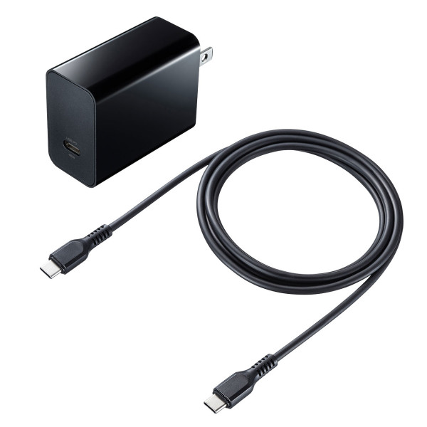 【ACA-PD80BK】サンワサプライ　USB PD対応AC充電器（PD45W・TypeCケーブル付き）