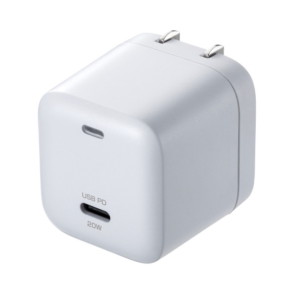 【ACA-PD89W】サンワサプライ　USB PD対応キューブ型AC充電器（PD20W）