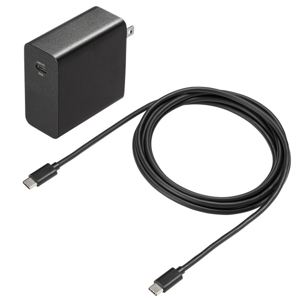 【ACA-PD91BK】サンワサプライ　USB PD対応AC充電器（PD65W・TypeCケーブル付き）