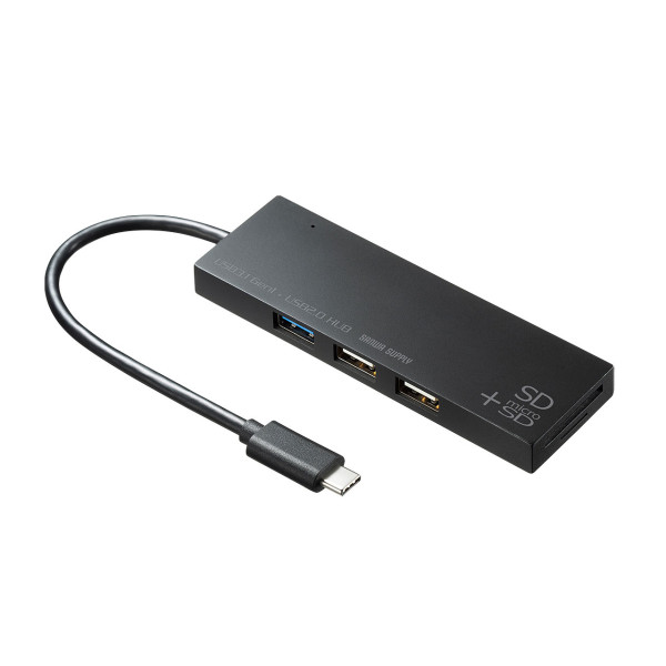 【USB-3TCHC16BK】サンワサプライ　USB Type Cコンボハブ　カードリーダー付き