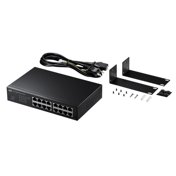 【LAN-GIGAH16L】サンワサプライ　Giga対応スイッチングハブ(16ポート)ループ検知機能つき