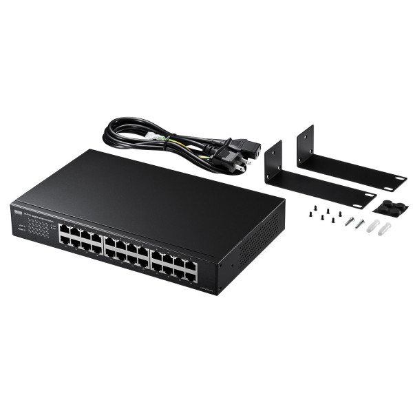 【LAN-GIGAH24L】サンワサプライ　Giga対応スイッチングハブ(24ポート)ループ検知機能つき