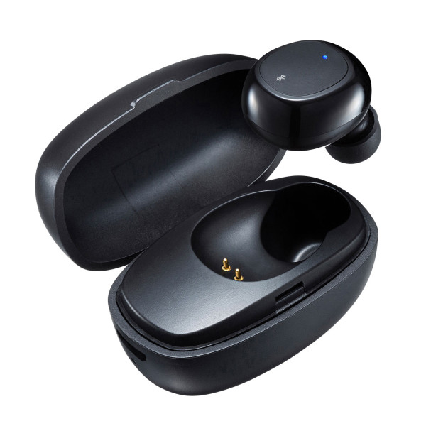 【MM-BTMH52BK】サンワサプライ　超小型Bluetooth片耳ヘッドセット（充電ケース付き）