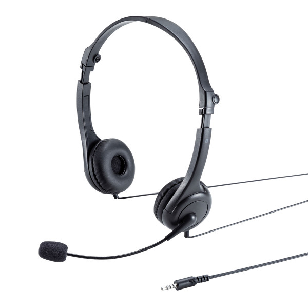 【MM-HS407BK】サンワサプライ　4極対応ヘッドセット
