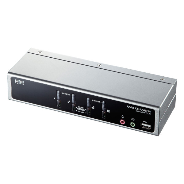 【SW-KVM4HVCN】サンワサプライ　USB・PS/2コンソール両対応パソコン自動切替器（4：1）
