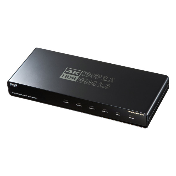 【VGA-HDRSP4】サンワサプライ　4K/60Hz・HDR対応HDMI分配器(4分配）