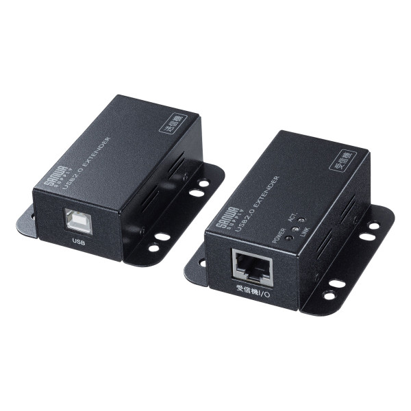 【USB-EXSET3】サンワサプライ　USB2.0エクステンダー（2ポートハブ付き）