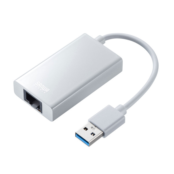 【USB-CVLAN3WN】サンワサプライ　USB3.2-LAN変換アダプタ(USBハブポート付・ホワイト)