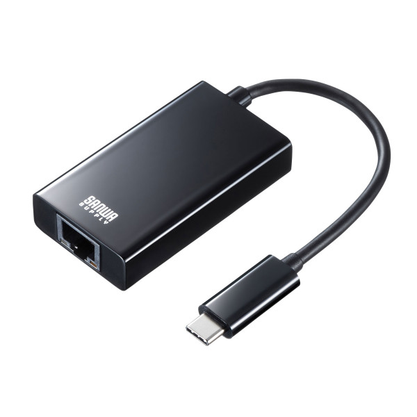 【USB-CVLAN4BKN】サンワサプライ　USB3.2 TypeC-LAN変換アダプタ(USBハブポート付・ブラック)