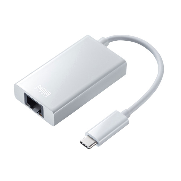 【USB-CVLAN4WN】サンワサプライ　USB3.2 TypeC-LAN変換アダプタ(USBハブポート付・ホワイト)