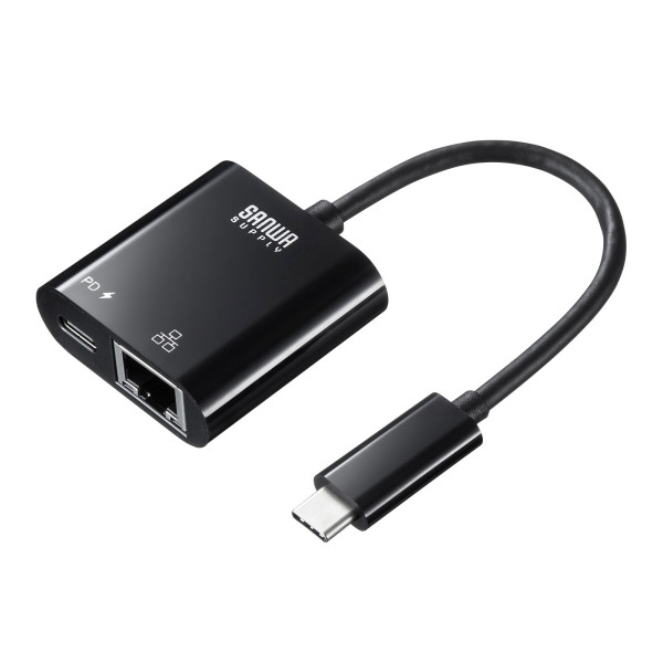 【USB-CVLAN7BK】サンワサプライ　USB3.2 TypeC-LAN変換アダプタ(PD対応・ブラック)