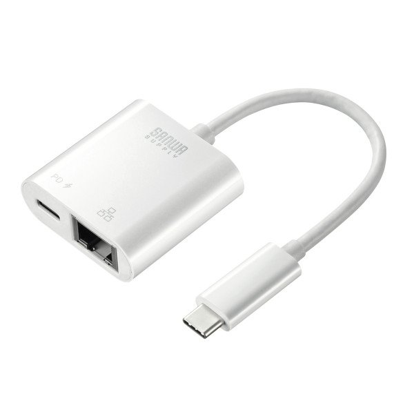 【USB-CVLAN7W】サンワサプライ　USB3.2 TypeC-LAN変換アダプタ(PD対応・ブラック)