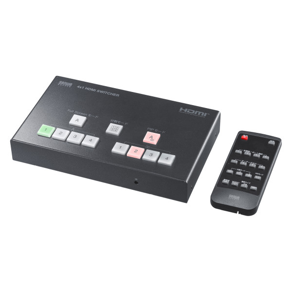 【SW-UHD41UVC】サンワサプライ　4入力1出力HDMIスイッチャー(4K対応/画面分割/キャプチャ機能付き)
